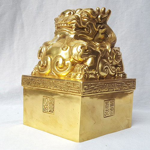 中铜貔貅大印铜印章黄铜合作共赢全式摆件礼2玺家居办公室高度品2