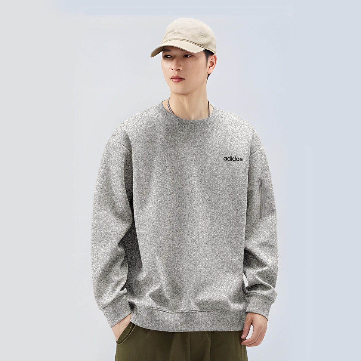 adidas阿迪达斯官方卫衣男新款轻运动服休闲针织套头衫上衣JF3223