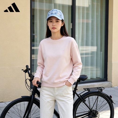 阿迪达斯女圆领长袖卫衣