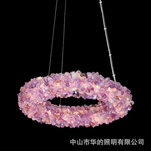 后现代轻奢简约天然水晶吊灯