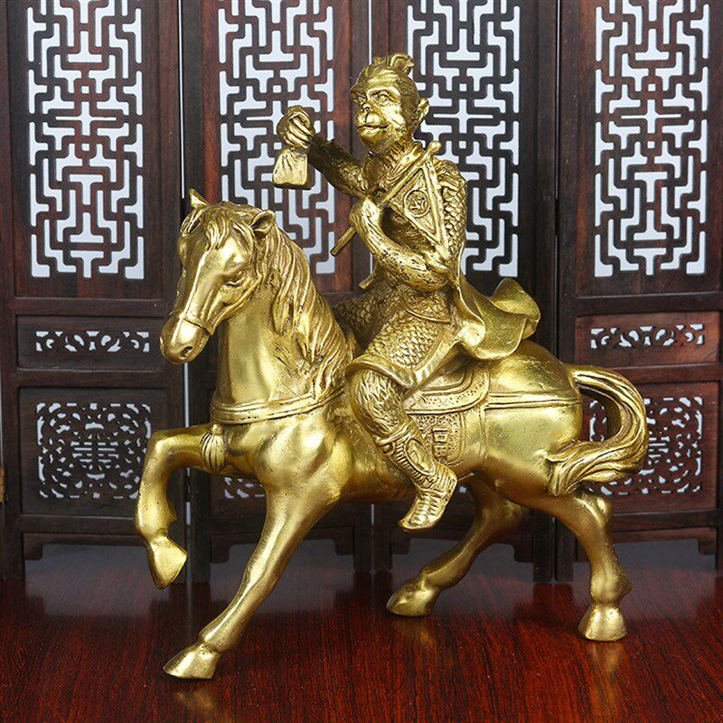 铜马上封侯摆件 猴B骑马办公室 装饰品