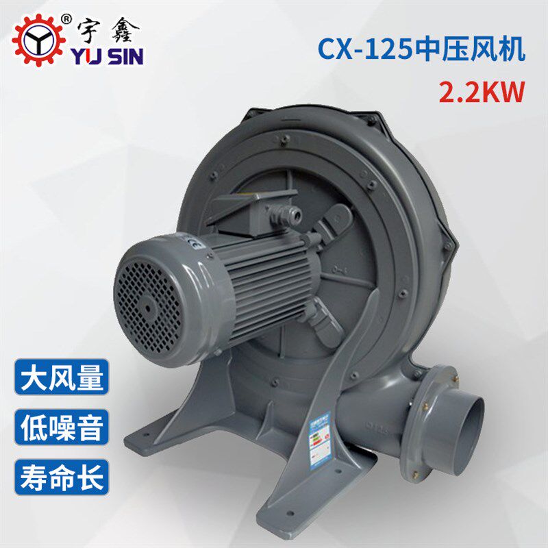 东莞中压风机透浦式CX125撒粉D机用2.2KW铝合金中压鼓风机
