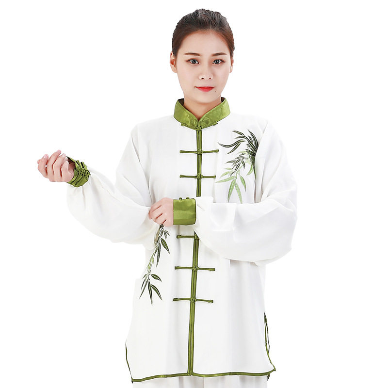 宏极新款男女现货嘉嘉棉青花瓷刺绣太极服练功服武术比赛服批发