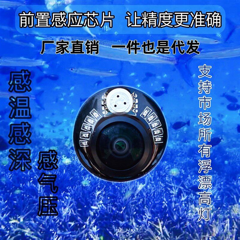 可视锚感鱼温感深浑水鱼透摄像头探穿器配件无光夜视4089芯片探头