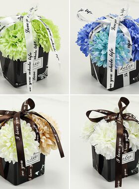 间花仿真台小花艺摆件浴室柜洗手花花瓶摆设样板间卫生桌装饰假花