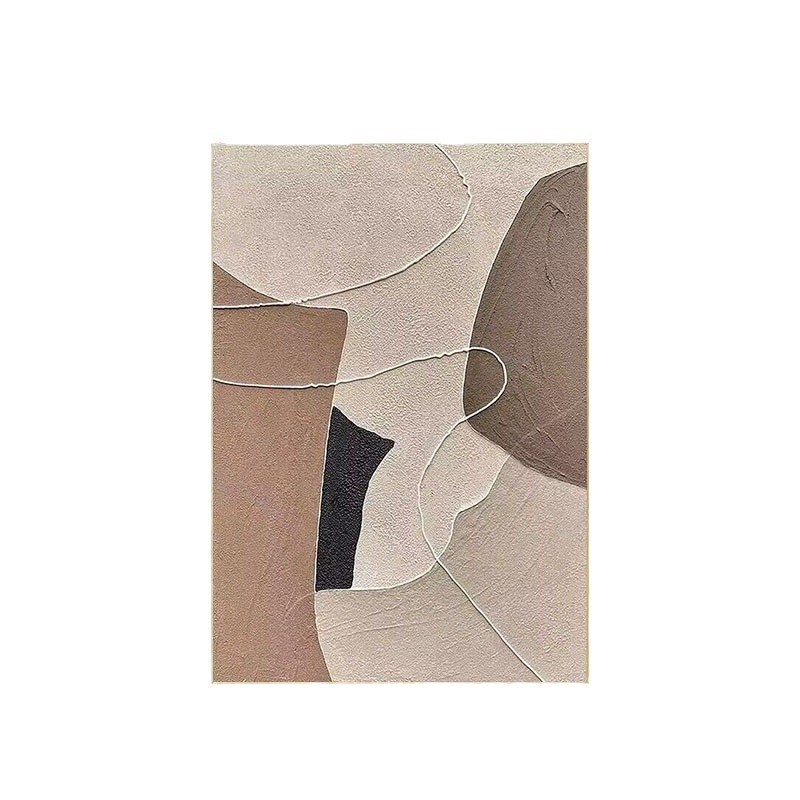 纯手绘油画奶油极简现代客厅装饰画抽象几何肌理S玄关走廊卧室壁