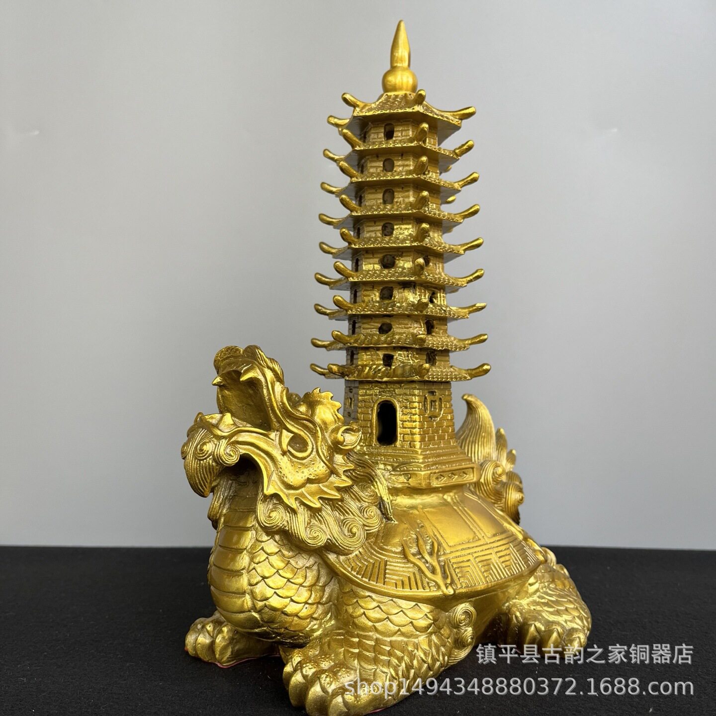 全铜龙龟文昌塔摆件九层文昌塔书桌办公室家居摆设工艺品摆件