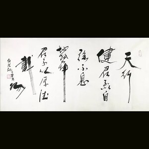 任法融厅法四尺横幅天装健君子以自强不息书房客书办公室行饰挂画