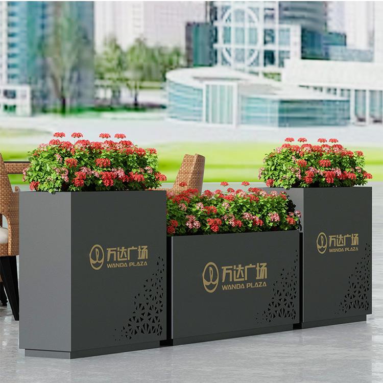 热销户外铁艺花箱组合 不锈钢花架植物花草种植箱花架子绿植花槽
