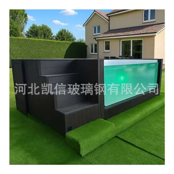 玻璃钢防腐木地上泳池可移动安装方便 家用别墅泳池厂家直销