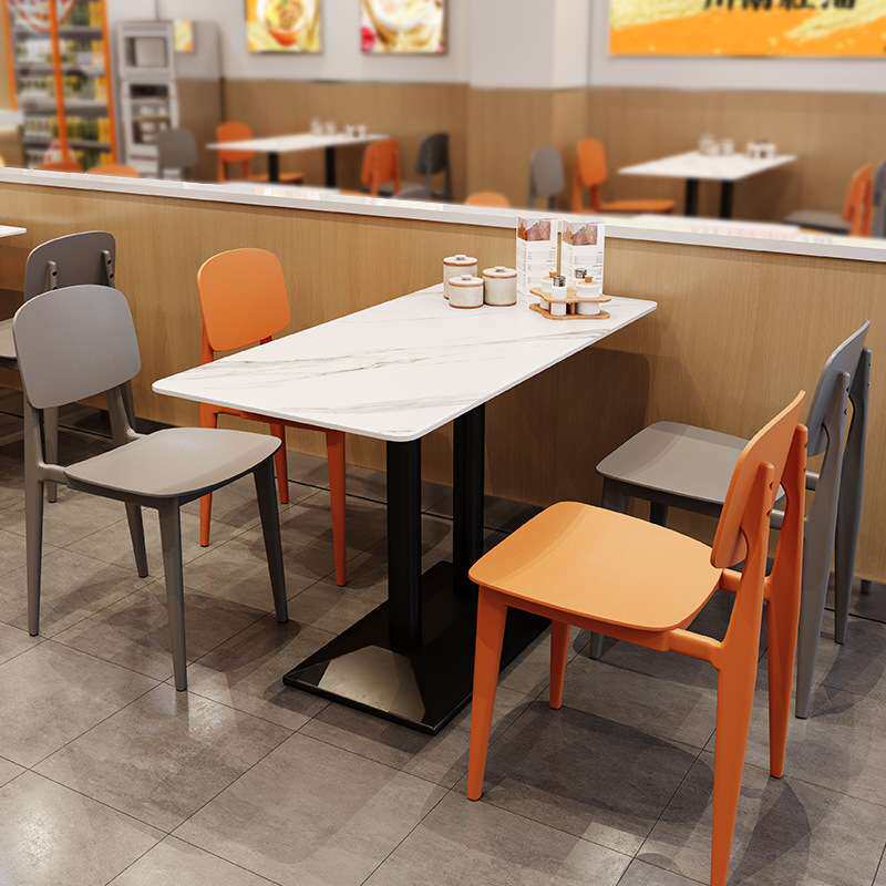 快餐店商用岩板小吃面馆汉堡奶茶店自助餐厅桌椅学校食堂餐饮桌椅