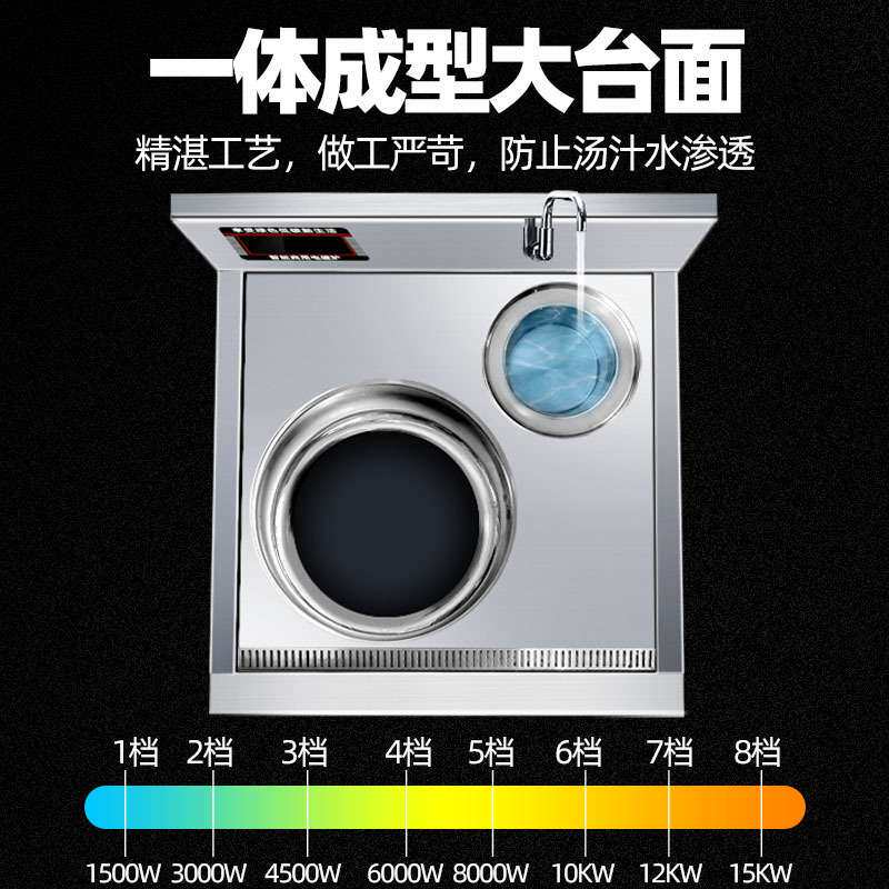 学校食堂双炒灶商用电磁炉双头小炒锅猛火大功率小炒炉电灶台猛火