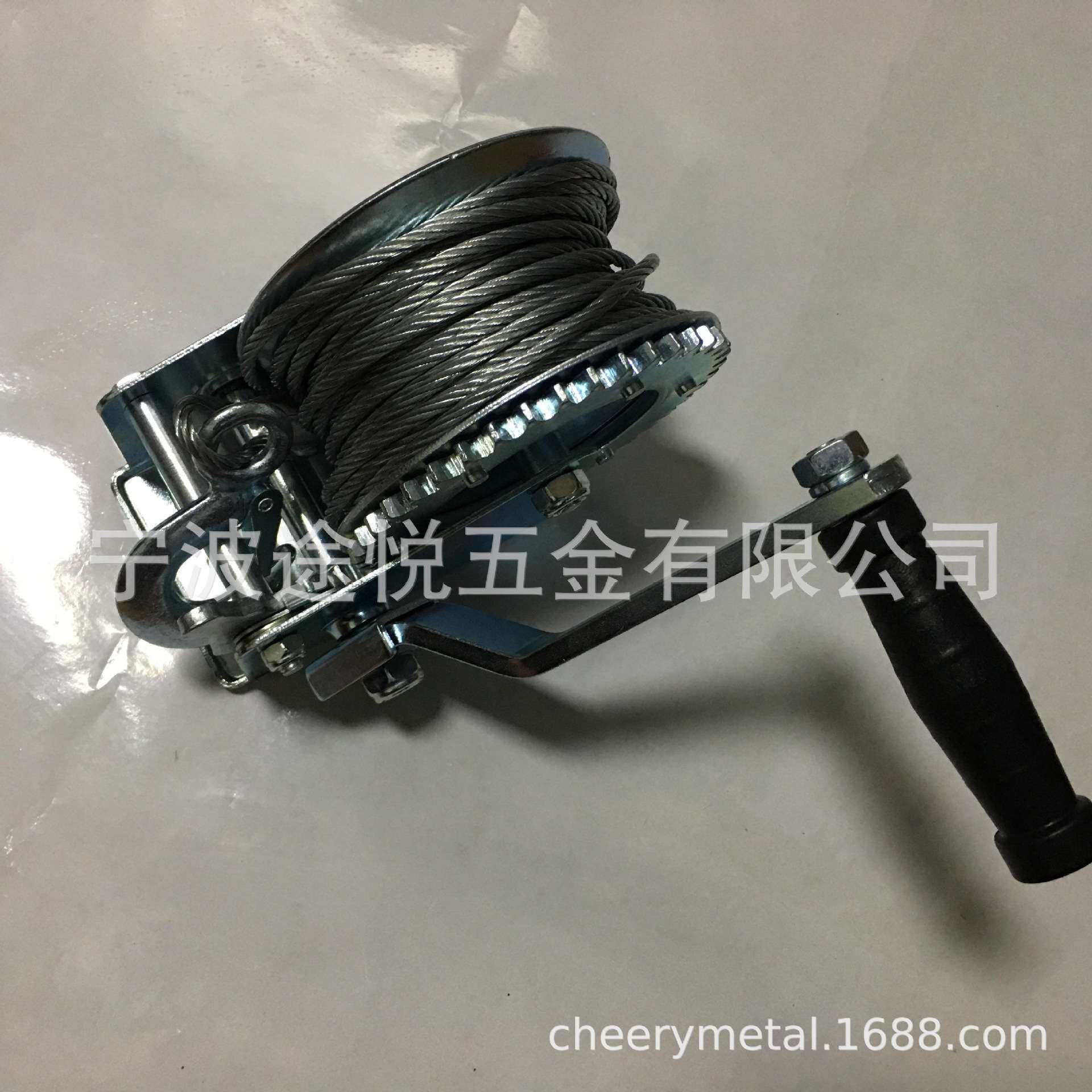 厂家供应1200LBS手摇绞车 手动绞盘 带10米钢丝绳 拖车绞盘