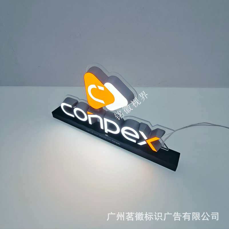 跨境桌面发光字迷你发光字公司logo桌面摆台摆件广告牌招牌