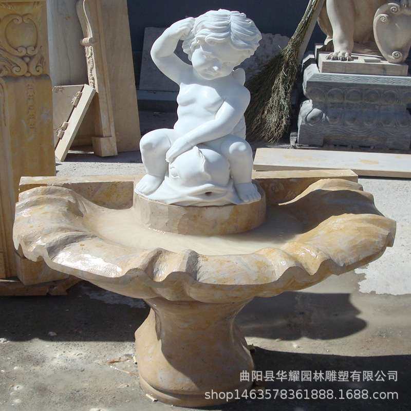 石雕汉白玉壁泉欧式流水青石喷泉创意大理石花岗岩落地墙装饰摆件