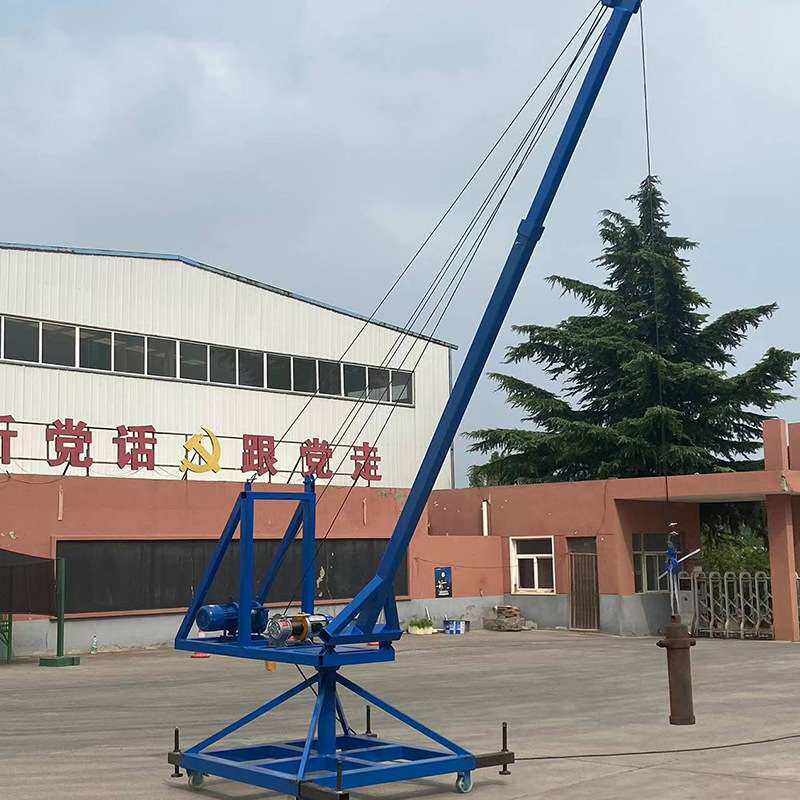 鱼塘水库池塘装卸车上鱼用长臂起重旋转移动码头提升货物小型吊机
