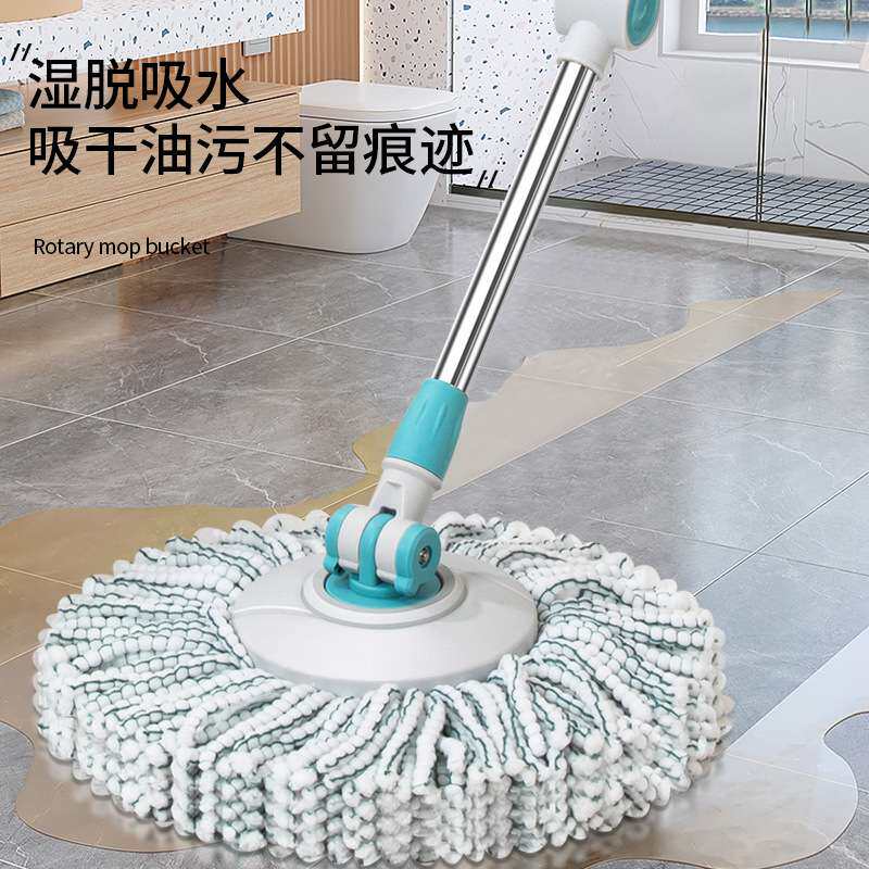 现货双驱动旋转拖把家用懒人免手洗拖地桶 干湿两用拖把厂家