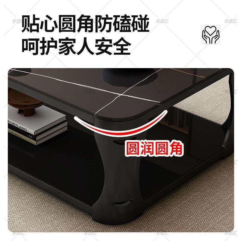 茶几电视柜钢化玻璃双层家用客厅茶桌小户型长方形茶台办公室茶桌