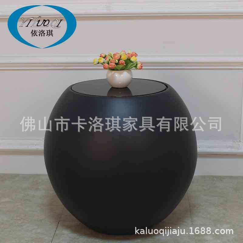 北欧圆形玻璃烤漆大碗茶几简约创意储物时尚玻璃钢小户型沙发茶几