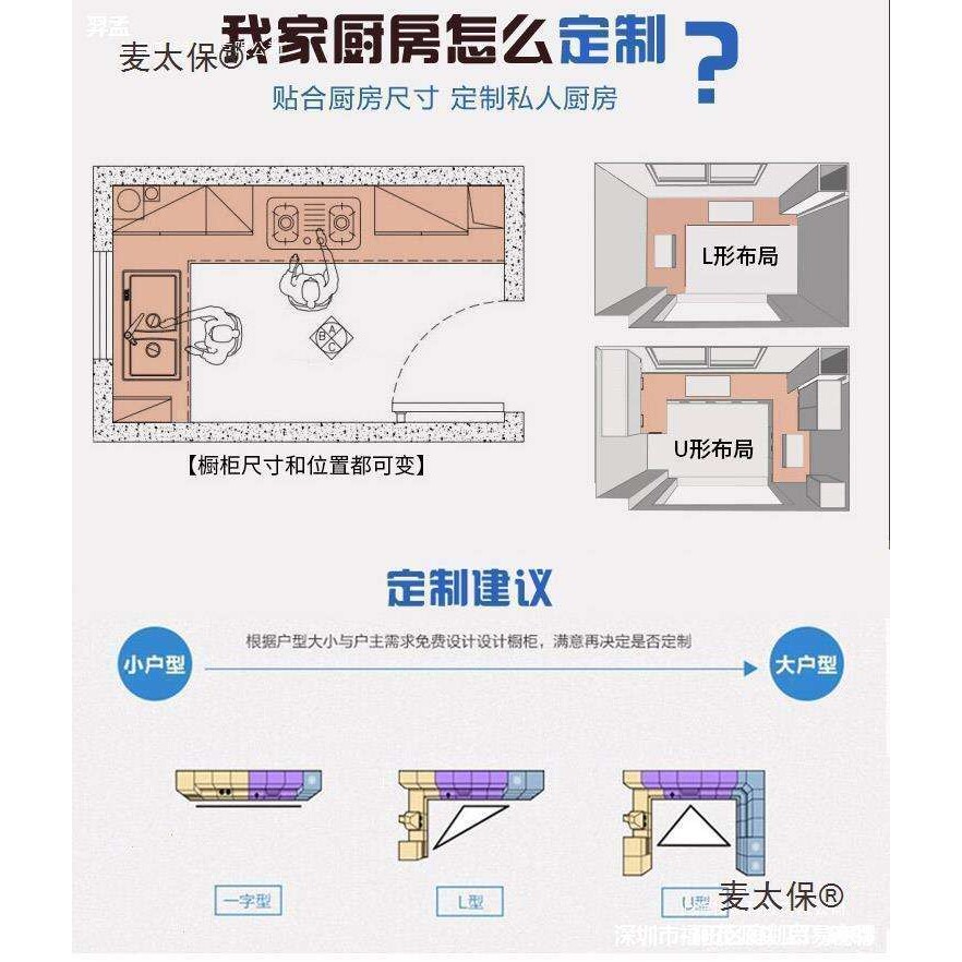 特太保橱柜厨房全部铝材铝合金橱柜瓷砖夹砖框架型材配麦整体加厚