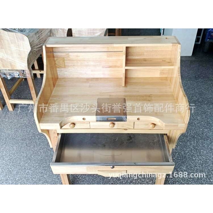 全橡木拼接工作台 珠宝加工桌子打金台首饰执模台 金店维修功夫台