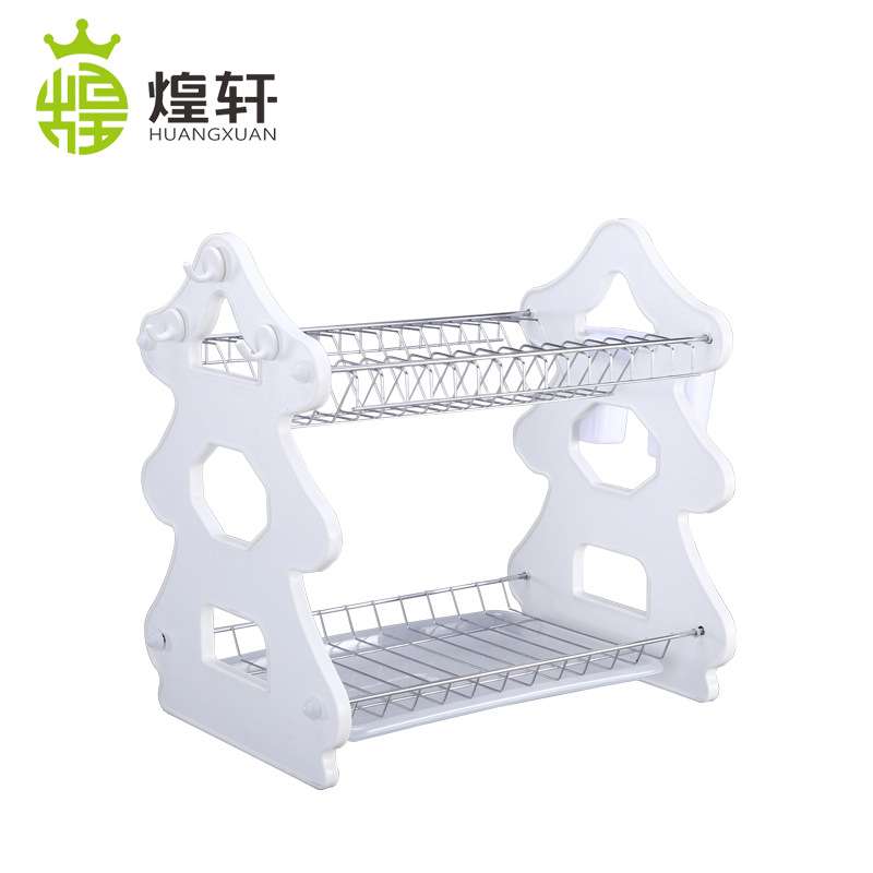 木质碗碟沥水架 家居置物沥水碗架 创意新款圣诞树收纳晾碗架图片