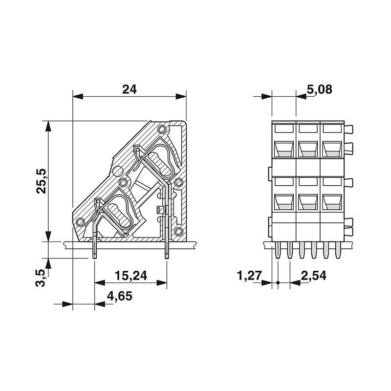 菲尼克斯固定式连接器PCB端子 - ZFKKDS 1,5-5,08 1704402
