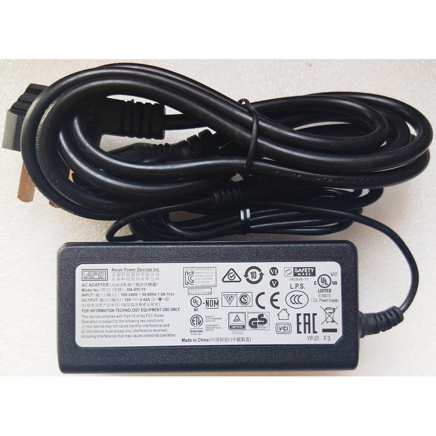 APD亚源19V3.42A电源配接器DA-65C19笔电充电线DC变压器65W