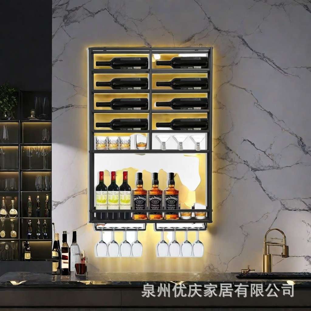 挂墙红酒架子红酒杯展示架家用酒架置物架墙壁红酒托架壁挂式酒柜