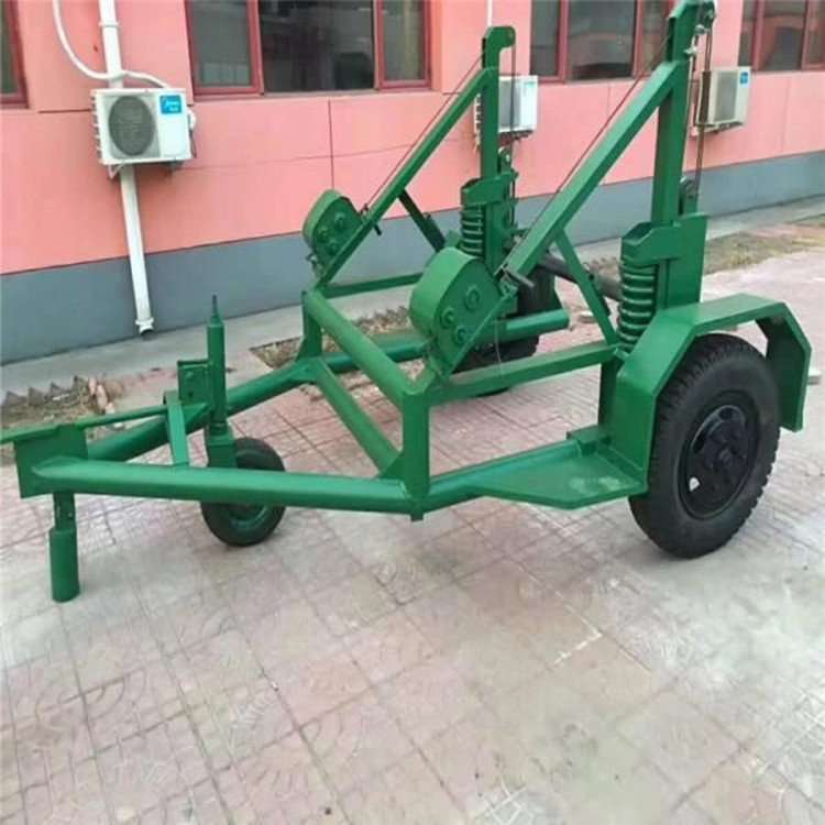 10吨可收线电缆放线拖车 电力牵引导线 小型液压钢线线盘运输车