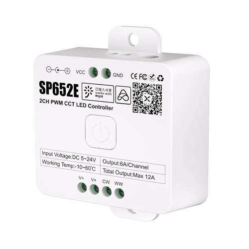 SP652E 双路PWM CCT LED控制器 双APP控制器，语音控制，2.4G遥控