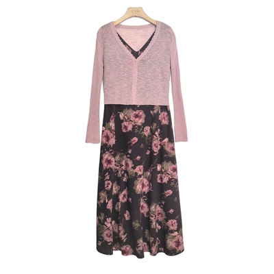 【小田粉丝专享】新款时尚气质修身连衣裙两件套套裙T1612/HS