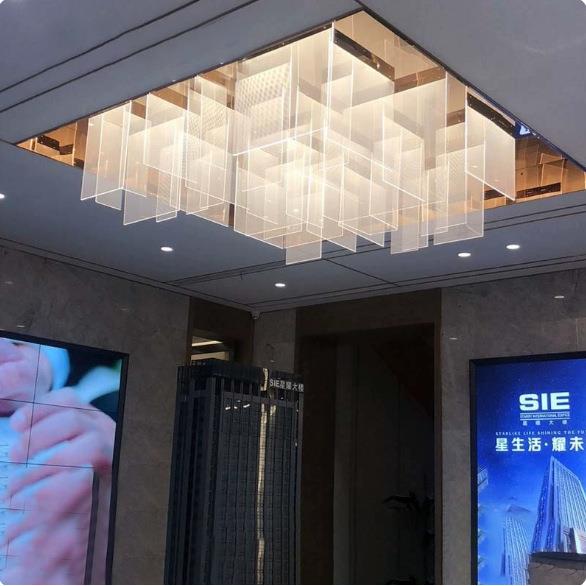 定 制灯具酒店大堂宴会厅非标工程灯售楼部沙盘区亚克力吸顶大灯