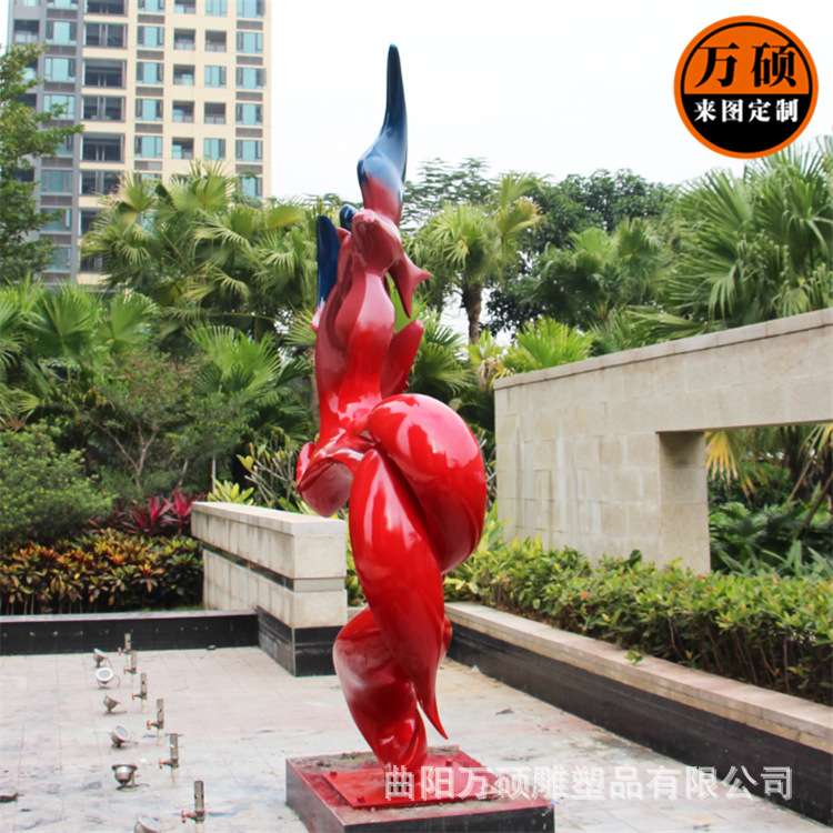 不锈钢抽象艺术海豚和平鸽雕塑摆件 公司楼前大门广场装饰雕塑