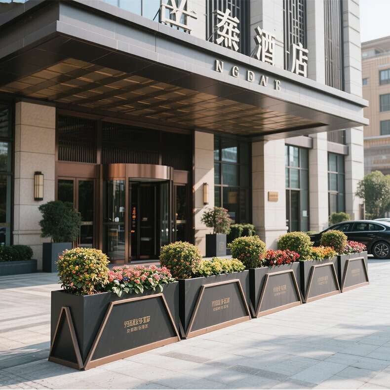 不锈钢户外铁艺花箱组合花坛售楼部商业广场餐厅花槽树箱围栏花钵