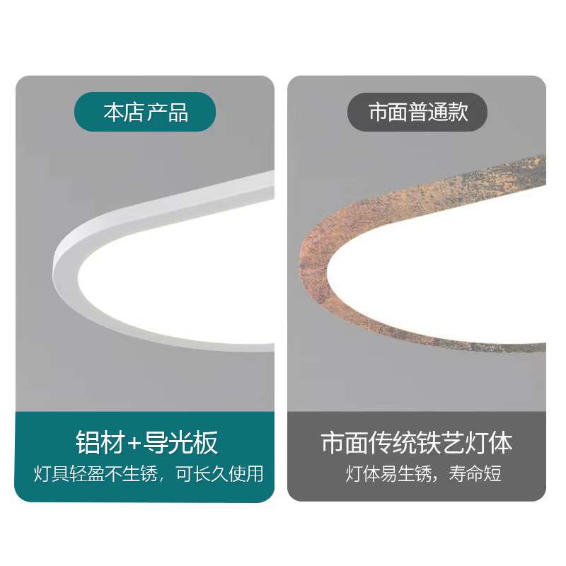三棵松长方形吸顶灯创意小客厅灯超薄过道走廊灯现代简约卧室灯具