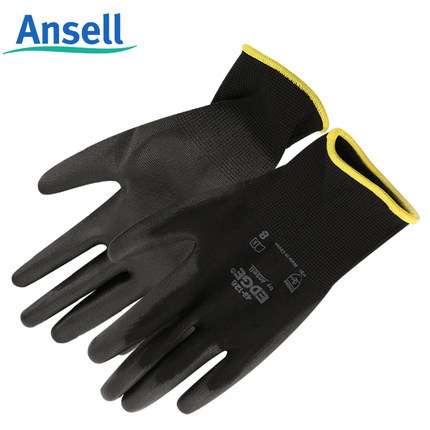 安思尔ANSELL 48-125 耐磨防滑手套PU丁腈涂层浸掌气劳保防护手套