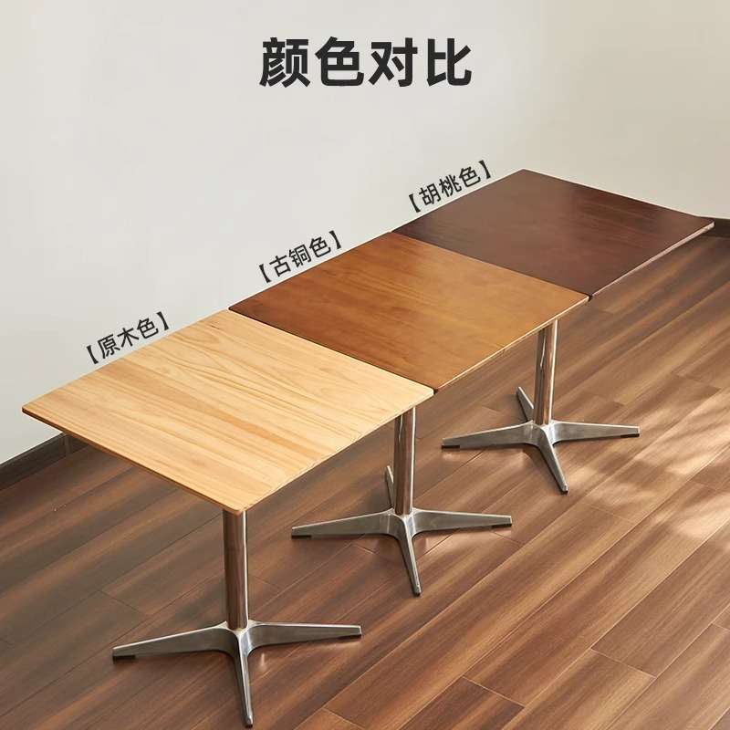 美式复古餐桌商用酒吧餐厅奶茶咖啡店桌子餐饮方桌海洋板桌椅组合