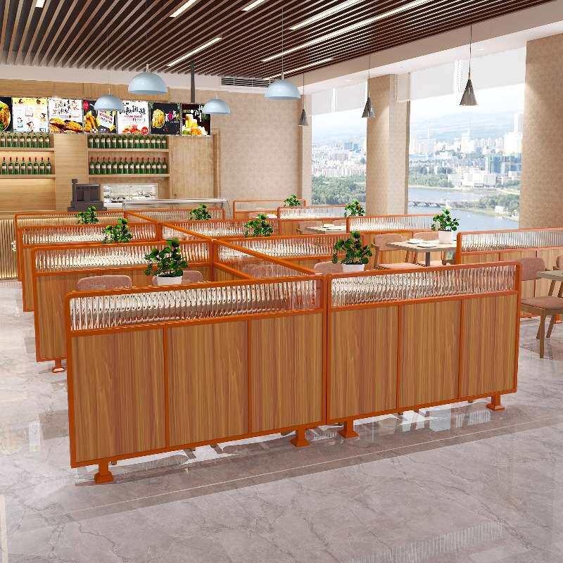 餐厅隔断饭店卡座铁艺半截矮格栅玻璃餐饮烧烤火锅店餐桌装饰隔栏