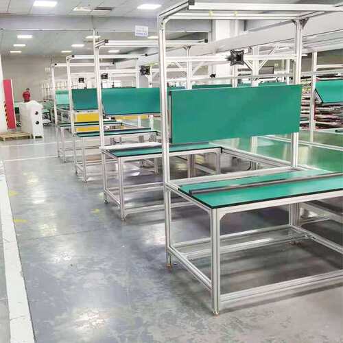 线棒工作台柔性管物料台供应精益管物料周转车防静电铝型材工作桌