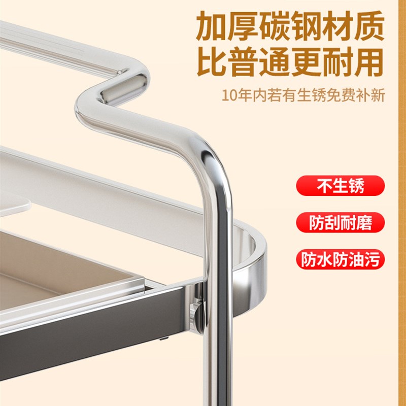 A6L折叠厨房微波炉置物架调料架家用台面烤箱架子多功能双层餐盘