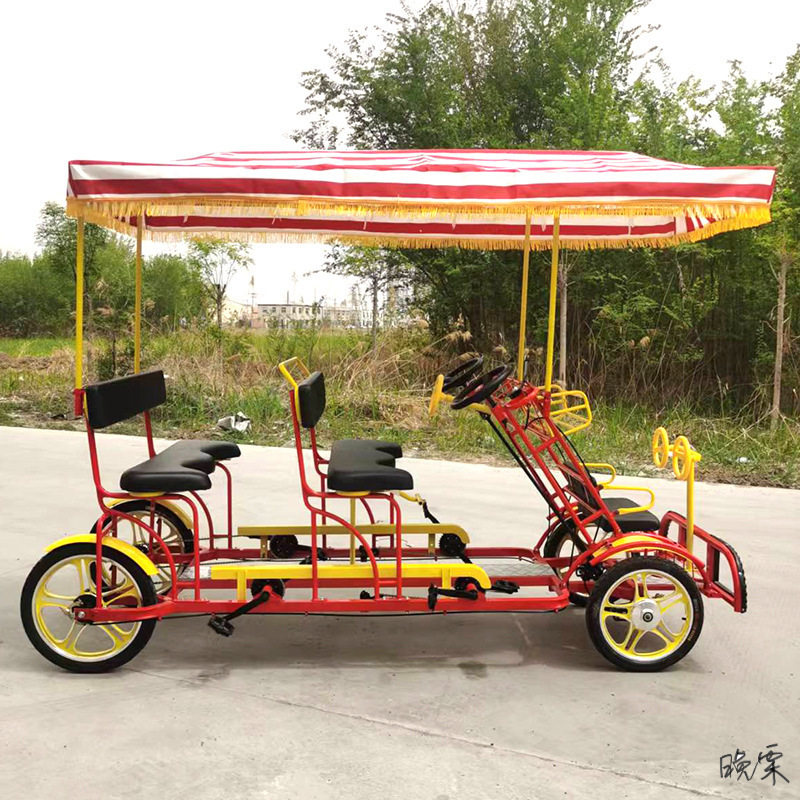 双人四人亲子观光四轮自行车