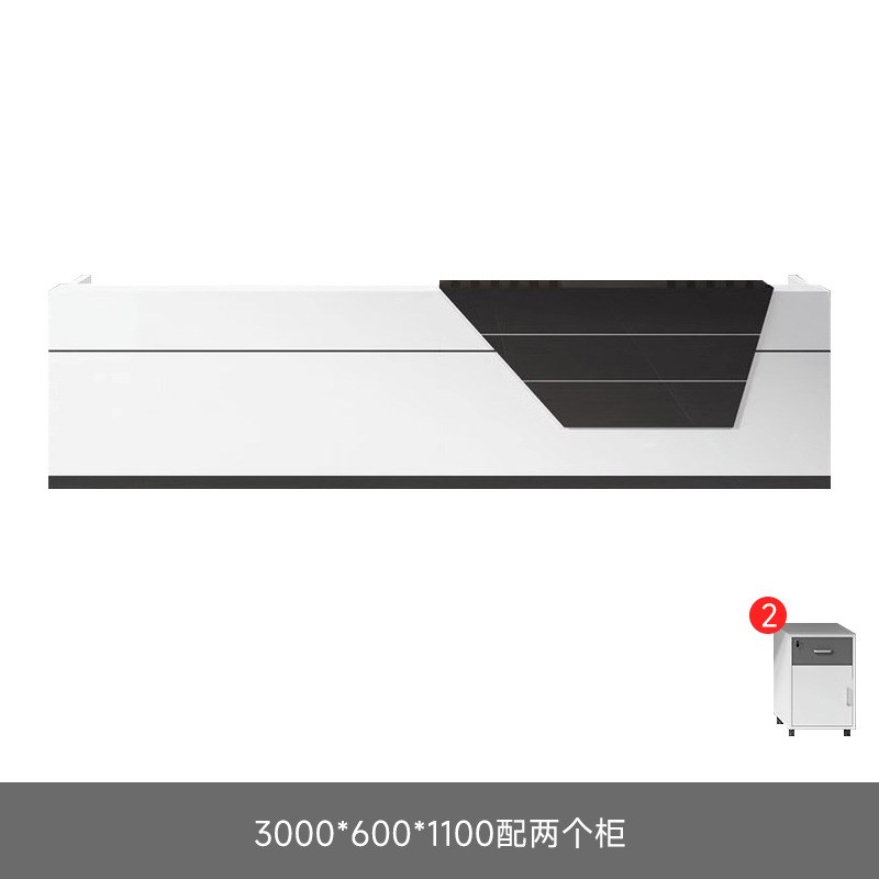 办公桌收银桌接j待前台办公室接待台前台桌椅公司板式形象台