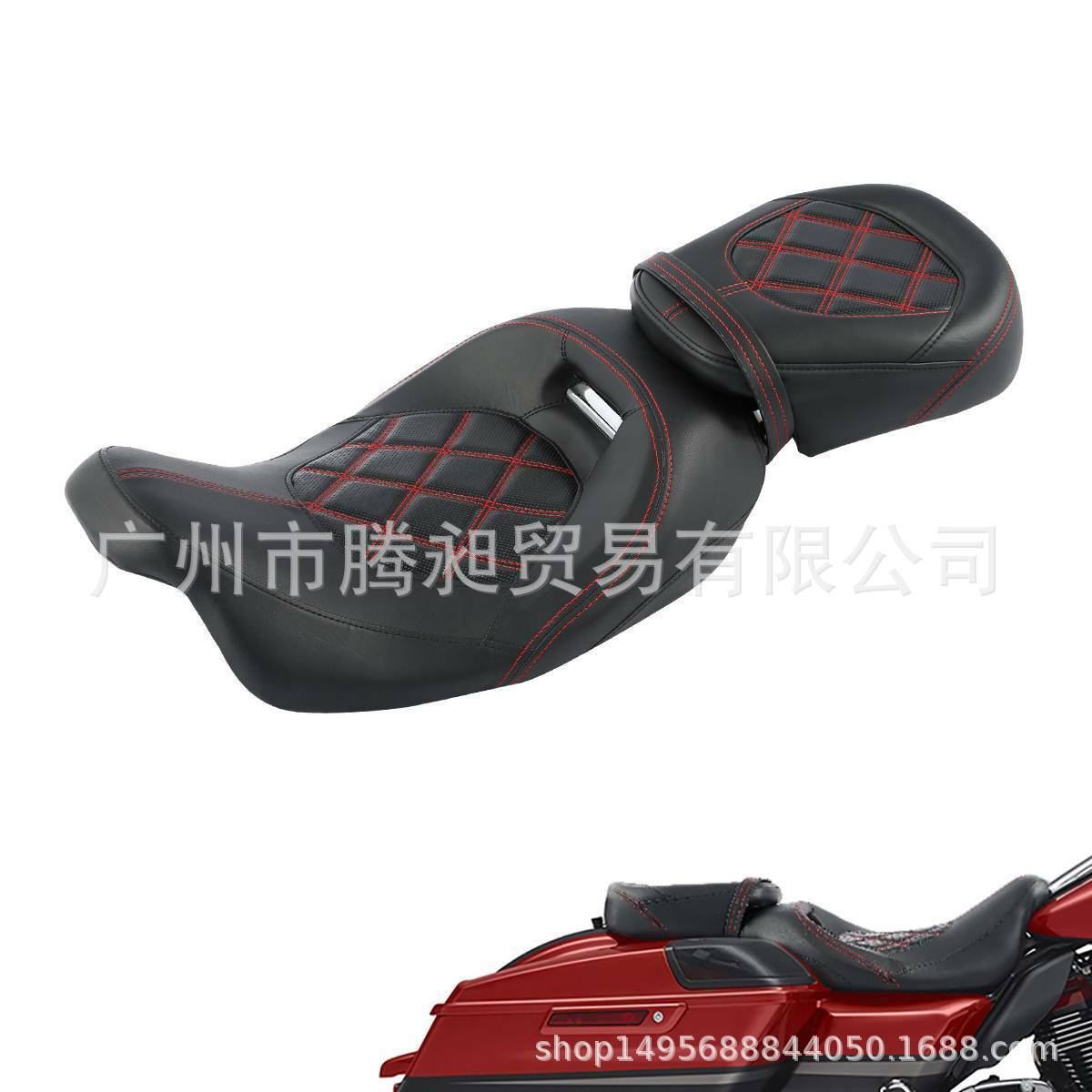 适用哈雷旅行者路王街道滑翔改装驾驶员乘客坐垫座椅2009-2020
