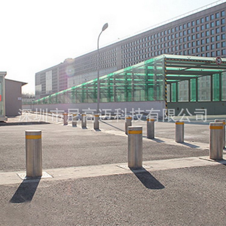 不锈钢车挡路障219直径全自动升降柱防撞埋地申缩挡桩杆厂家直供
