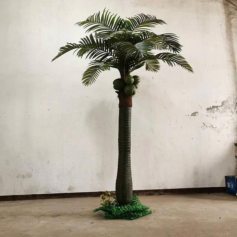 弯杆造型仿真椰子树大q型热带装饰假椰树叶子户外大型景观假棕榈