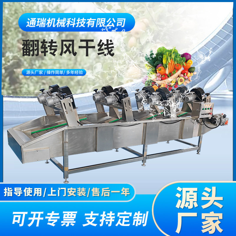 厂家现货果蔬清洗风干线袋装虾酱吹干设备大枣清洗振动沥水风干机