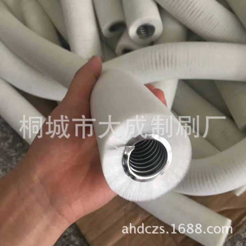 安徽异形刷厂供应钢丝毛弹簧绕圈刷 缠绕式毛刷 尼龙弹Z簧式毛刷