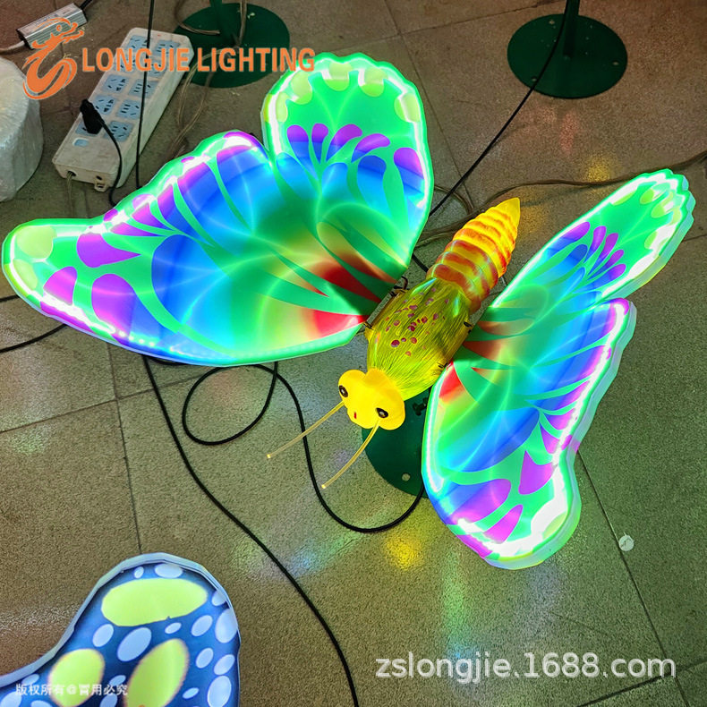 高52CM 互动蝴蝶造形灯 LED七彩蝴蝶灯 发光动态蝴蝶造型灯
