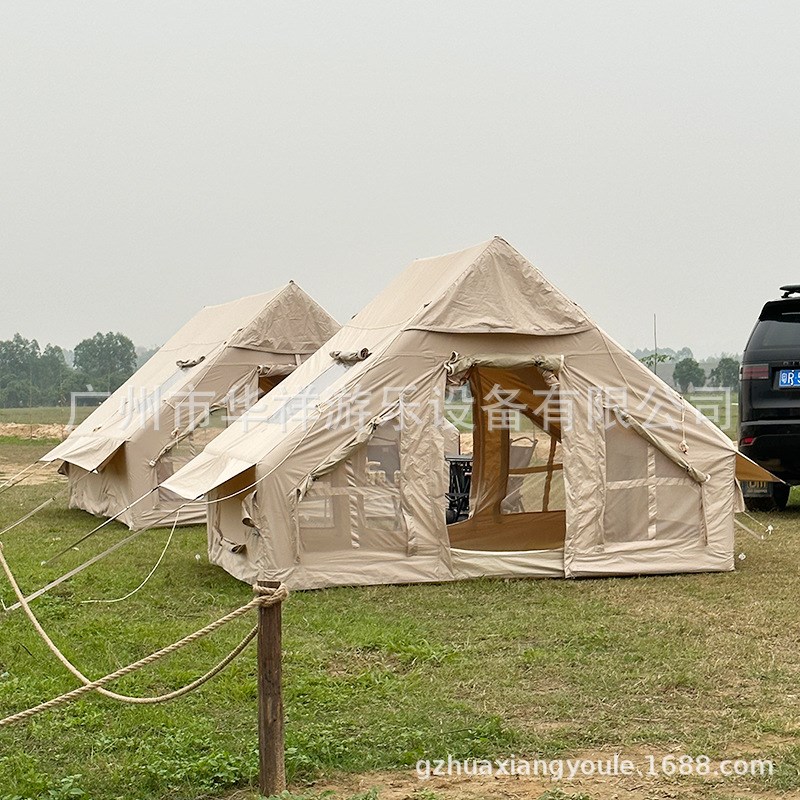 定制充气式帐篷户外露营装备免搭建精H致小屋营地防雨折叠棉布帐